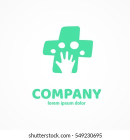 Logo design abstract medical vector template. Illustration design of logotype cross health symbol 
