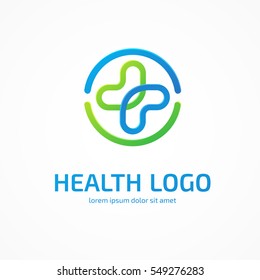 Logo design abstract medical vector template. Illustration design of logotype cross health symbol 