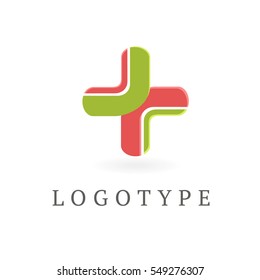 Logo design abstract medical vector template. Illustration design of logotype cross health symbol 