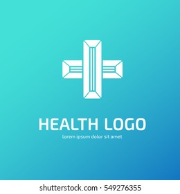 Logo design abstract medical vector template. Illustration design of logotype cross health symbol 