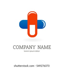 Logo design abstract medical vector template. Illustration design of logotype cross health symbol 