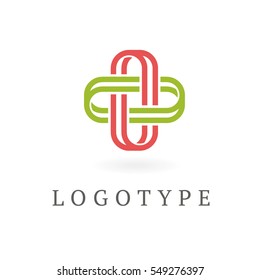 Logo design abstract medical vector template. Illustration design of logotype cross health symbol 
