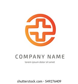 Logo design abstract medical vector template. Illustration design of logotype cross health symbol 