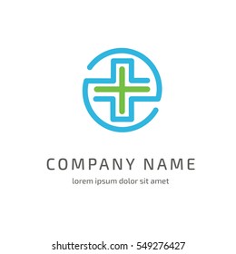 Logo design abstract medical vector template. Illustration design of logotype cross health symbol 