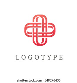 Logo design abstract medical vector template. Illustration design of logotype cross health symbol 