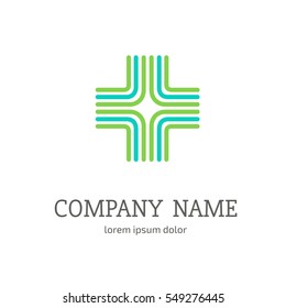 Logo design abstract medical vector template. Illustration design of logotype cross health symbol 