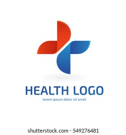 Logo design abstract medical vector template. Illustration design of logotype cross health symbol 