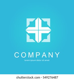 Logo design abstract medical vector template. Illustration design of logotype cross health symbol 