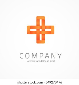 Logo design abstract medical vector template. Illustration design of logotype cross health flat symbol 