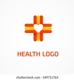 Logo design abstract medical vector template. Illustration design of logotype cross health symbol