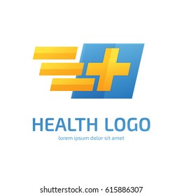Logo design abstract medical vector template. Illustration design of logotype cross health flat symbol colorful