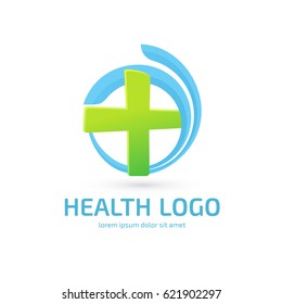 Logo design abstract medical vector template. Illustration design of logotype cross health symbol colorful.