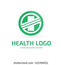 Logo design abstract medical vector template. Illustration design of logotype cross health symbol colorful.