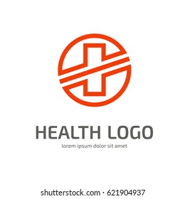 Logo design abstract medical vector template. Illustration design of logotype cross health symbol colorful.