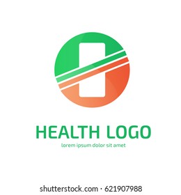 Logo design abstract medical vector template. Illustration design of logotype cross health symbol colorful.