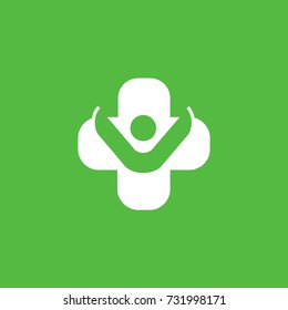 Logo design abstract medical vector template. Illustration design of logotype business family clinic symbol. Vector man and cross web icon.