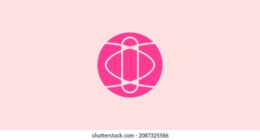 Logo-Design mit abstraktem Monogramm auf Rosa