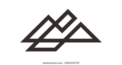 diseño de logotipo ilustración de icono de montaña abstracta vectorial