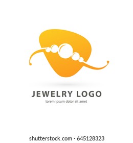 Logo design abstract necklace vector template. Illustration design of logotype business luxury jewelry accessories symbol. Vector pearl necklace icon.