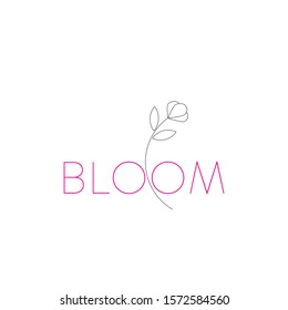 Logo Design With Abstract Outline Bloom Icon