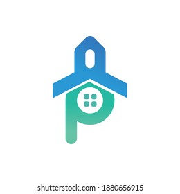 logo design of abstract P, rocket and real estate. suitable for your business, company, etc. a unique, exclusive, elegant, professional, clean, simple, modern logo. It would be perfect for your compan