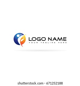 logo design abstract people for business and branding identity
