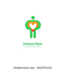 Logo design abstract people vector template. Illustration design of logotype business family symbol. Vector happy man web icon.