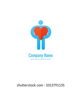 Logo design abstract people vector template. Illustration design of logotype business family symbol. Vector happy man web icon.