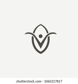 Logo design abstract people vector template. Illustration design of logotype business active person symbol. Vector happy man web icon.