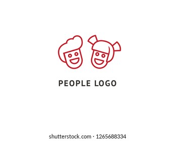 Logo design abstract people vector template. Illustration design of logotype business family symbol. Vector happy man web icon.