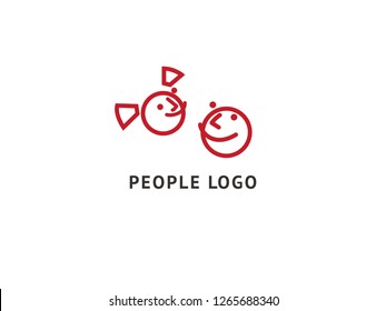 Logo design abstract people vector template. Illustration design of logotype business family symbol. Vector happy man web icon.