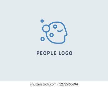 Logo design abstract people vector template. Illustration design of logotype business family symbol. Vector happy man web icon.