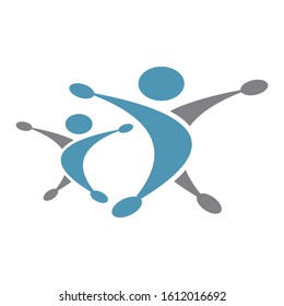 Logo design abstract people vector template. Illustration design of logotype business team symbol. Vector happy man web icon.