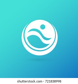 Logo design abstract people vector template. Illustration design of logotype business team symbol. Vector happy man web icon.