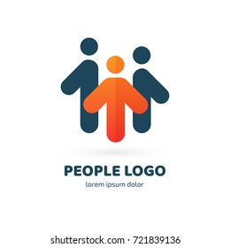 Logo design abstract people vector template. Illustration design of logotype business team symbol. Vector happy man web icon.