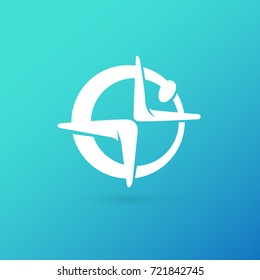 Logo design abstract people vector template. Illustration design of logotype business relaxation symbol. Vector happy man web icon.