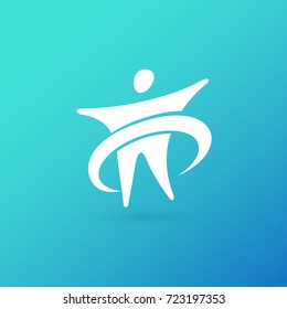 Logo design abstract people vector template. Illustration design of logotype business team symbol. Vector happy man web icon.