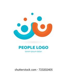 Logo design abstract people vector template. Illustration design of logotype business team symbol. Vector happy man web icon.