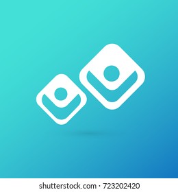Logo design abstract people vector template. Illustration design of logotype business team symbol. Vector happy man web icon.