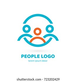 Logo design abstract people vector template. Illustration design of logotype business team symbol. Vector happy man web icon.