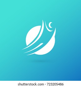Logo design abstract people vector template. Illustration design of logotype business team symbol. Vector happy man web icon.