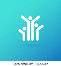 Logo design abstract people vector template. Illustration design of logotype business family symbol. Vector happy man web icon.