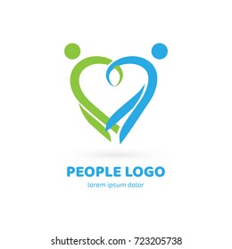 Logo design abstract people vector template. Illustration design of logotype business family symbol. Vector happy man web icon.