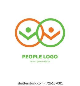 Logo design abstract people vector template. Illustration design of logotype business team symbol. Vector happy man web icon.
