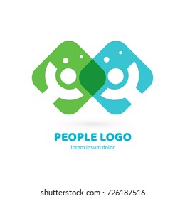 Logo design abstract people vector template. Illustration design of logotype business team symbol. Vector happy man web icon.