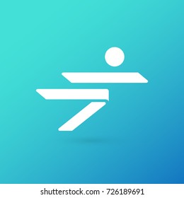 Logo design abstract people vector template. Illustration design of logotype business active person symbol. Vector happy man web icon.