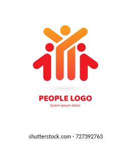 Logo design abstract people vector template. Illustration design of logotype business team symbol. Vector happy man web icon.