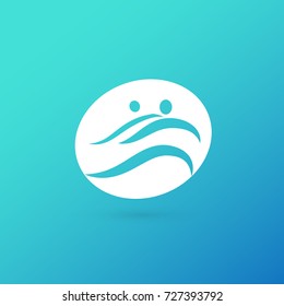 Logo design abstract people vector template. Illustration design of logotype business sport symbol. Vector active man web icon.