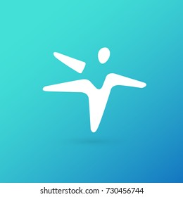 Logo design abstract people vector template. Illustration design of logotype business star symbol. Vector happy man web icon.