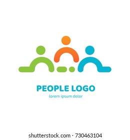 Logo design abstract people vector template. Illustration design of logotype business team symbol. Vector happy man web icon.